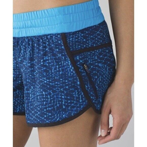 Lululemon Tracker Short III Samba Snake Kayak Blue Hero Size 6 W7D51S workout - Picture 4 of 12